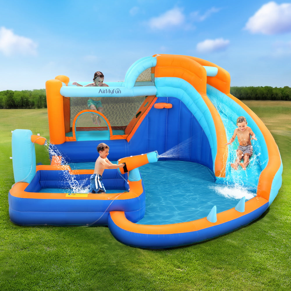 AirMyFun Kids Inflatable Pool Water Slide Park Jumping Castle Bounce 382X381CM - OutdoorKids.au