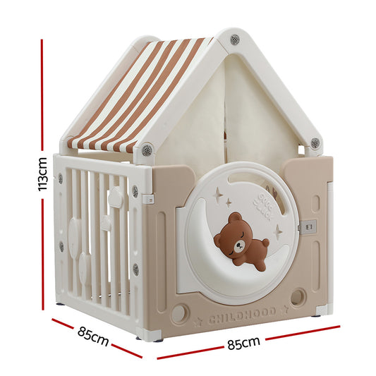 Keezi Kids Play Tent Playhouse Castle with Floor Mat 85CMX113CM - OutdoorKids.au