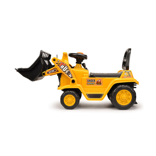 Kids Ride-on Digger Excavator with Working Scoop & Storage – Yellow