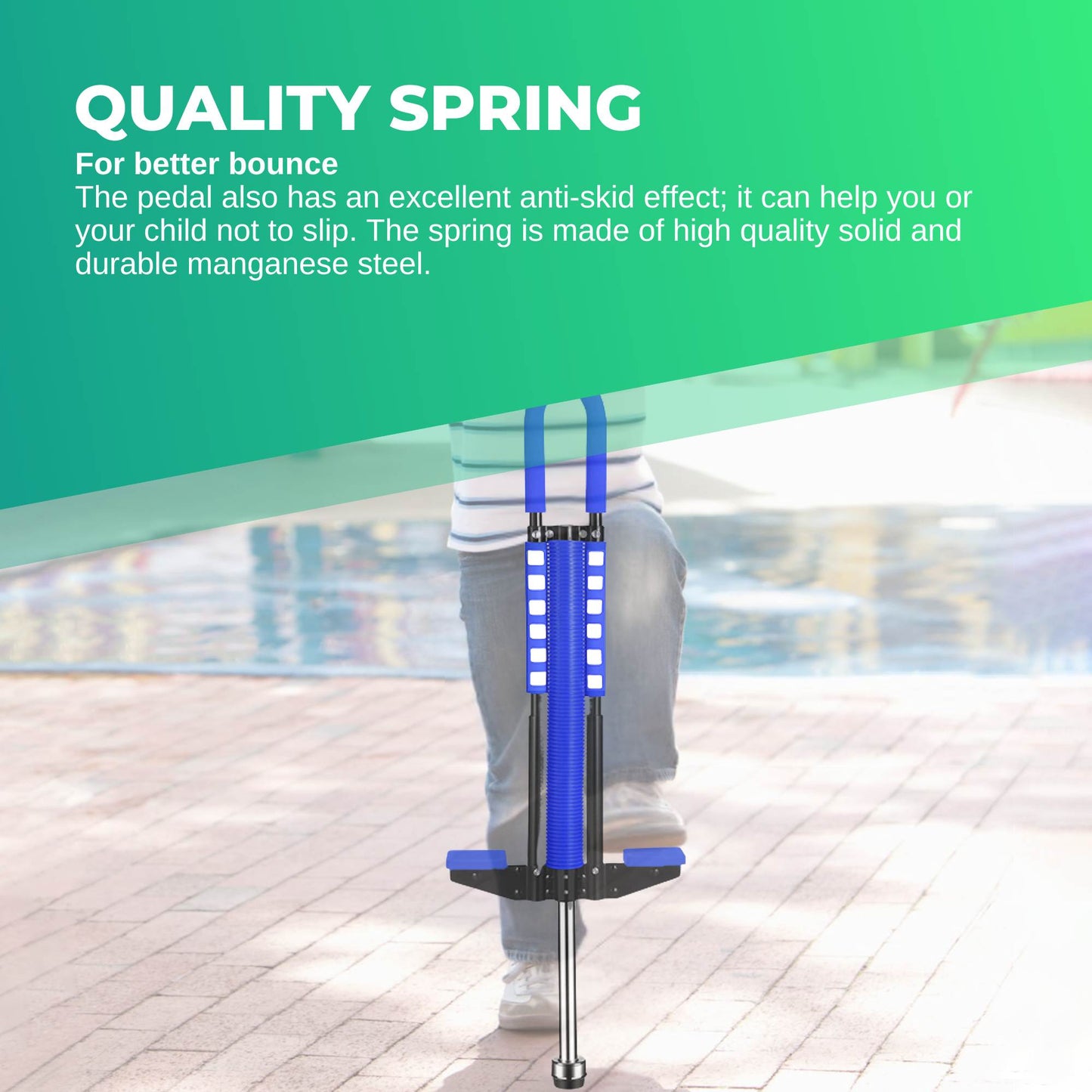 Blue Pogo Stick Kids - Childrens Jumping Jackhammer Exercise Hopper Toy - OutdoorKids.au