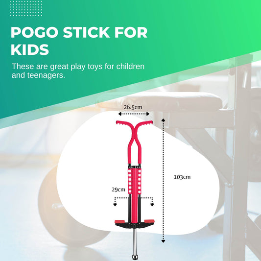 Red Pogo Stick Kids - Childrens Jumping Jackhammer Exercise Hopper Toy - OutdoorKids.au