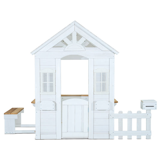 Lifespan Kids Teddy Cubby House in White with Floor - OutdoorKids.au