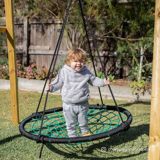 Lifespan Kids Oakley Swing Set with 1m Spidey Web Swing - OutdoorKids.au