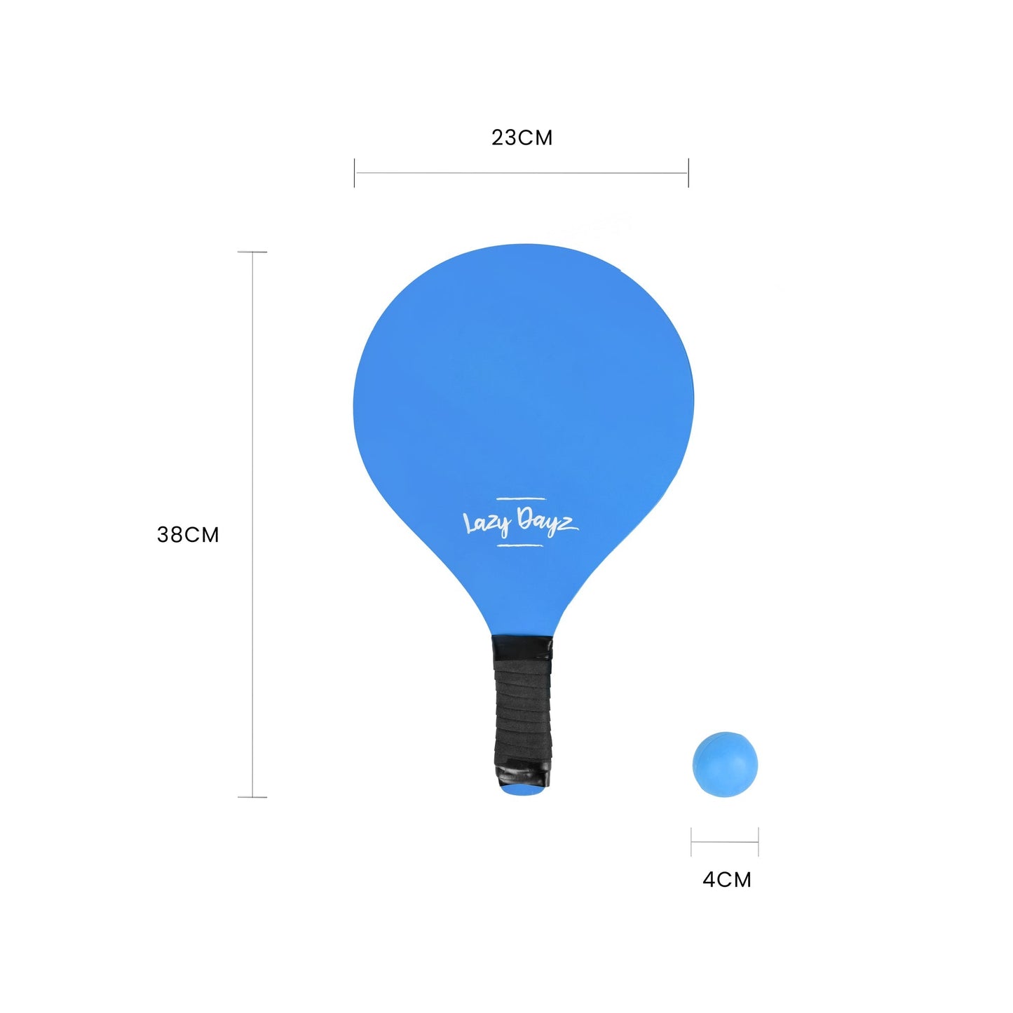 Lazy Dayz Summer Wooden Beach Bats and 2 Balls Blue - OutdoorKids.au