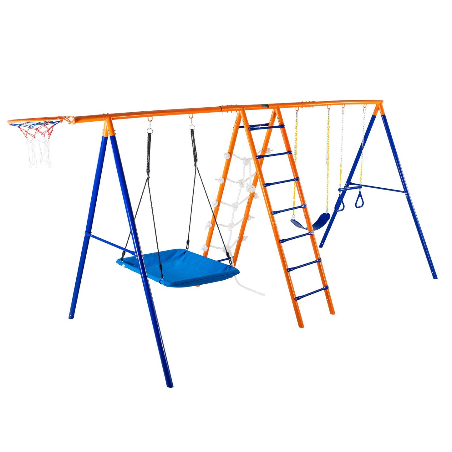 VEVOR Swing Sets for Backyard 6 in 1 Swing Set 440lbs Capacity Metal Swingset - OutdoorKids.au