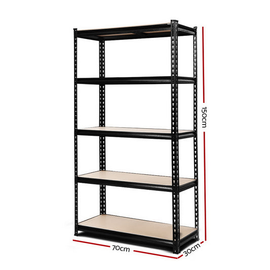 Giantz 1.5M Garage Shelving Warehouse Rack Pallet Racking Storage Shelve Black - OutdoorKids.au