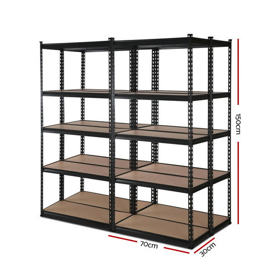 Giantz 4x1.5M Garage Shelving Warehouse Rack Pallet Racking Storage Shelve Black - OutdoorKids.au