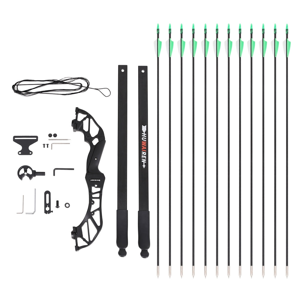 Everfit 55lbs Bow Arrow Set Recurve Takedown Archery Hunting for Beginner Green - OutdoorKids.au