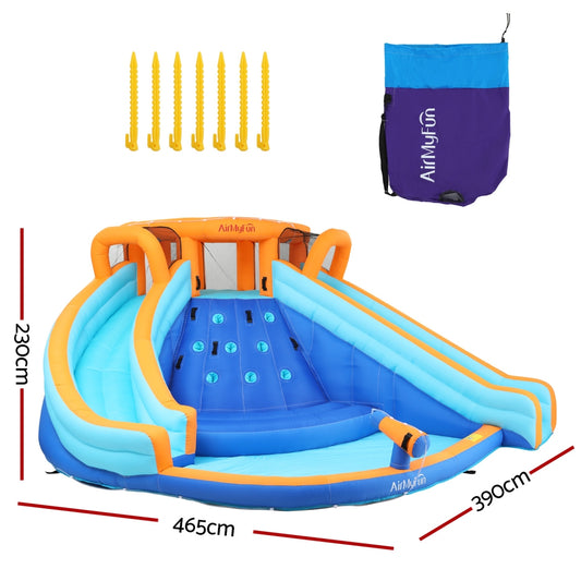 AirMyFun Kids Inflatable Pool Water Double Slide Park Jumping Castle 465X390CM - OutdoorKids.au