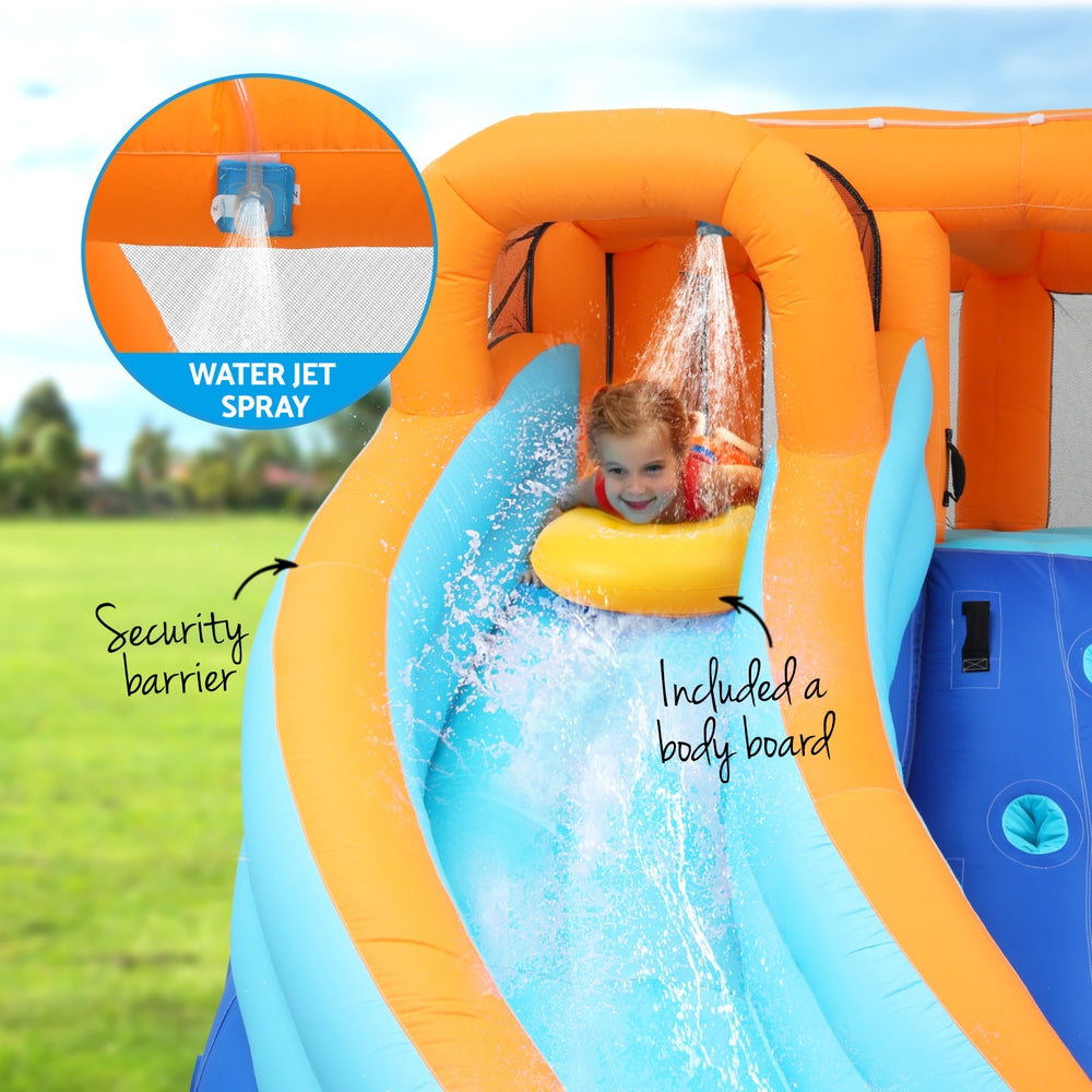 AirMyFun Kids Inflatable Pool Water Double Slide Park Jumping Castle 465X390CM - OutdoorKids.au