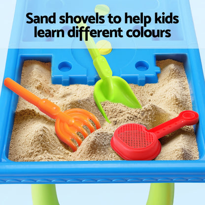 Keezi Kids Sand and Water Table Windmill Shovel Outdoor Sandpit Toys Beach Play - OutdoorKids.au