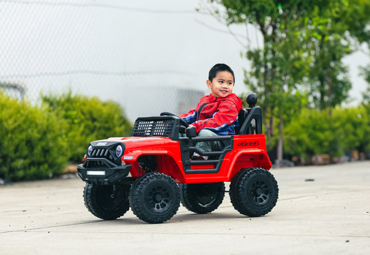 Jeep Inspired 12V Electric Ride-on Car with Remote Control – Red