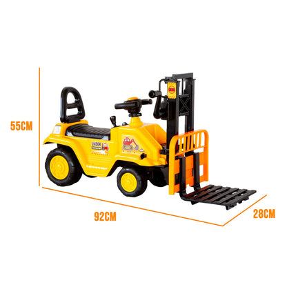 Kids Manual Forklift Ride-On with Working Mast Lift – Yellow