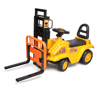 Kids Manual Forklift Ride-On with Working Mast Lift – Yellow
