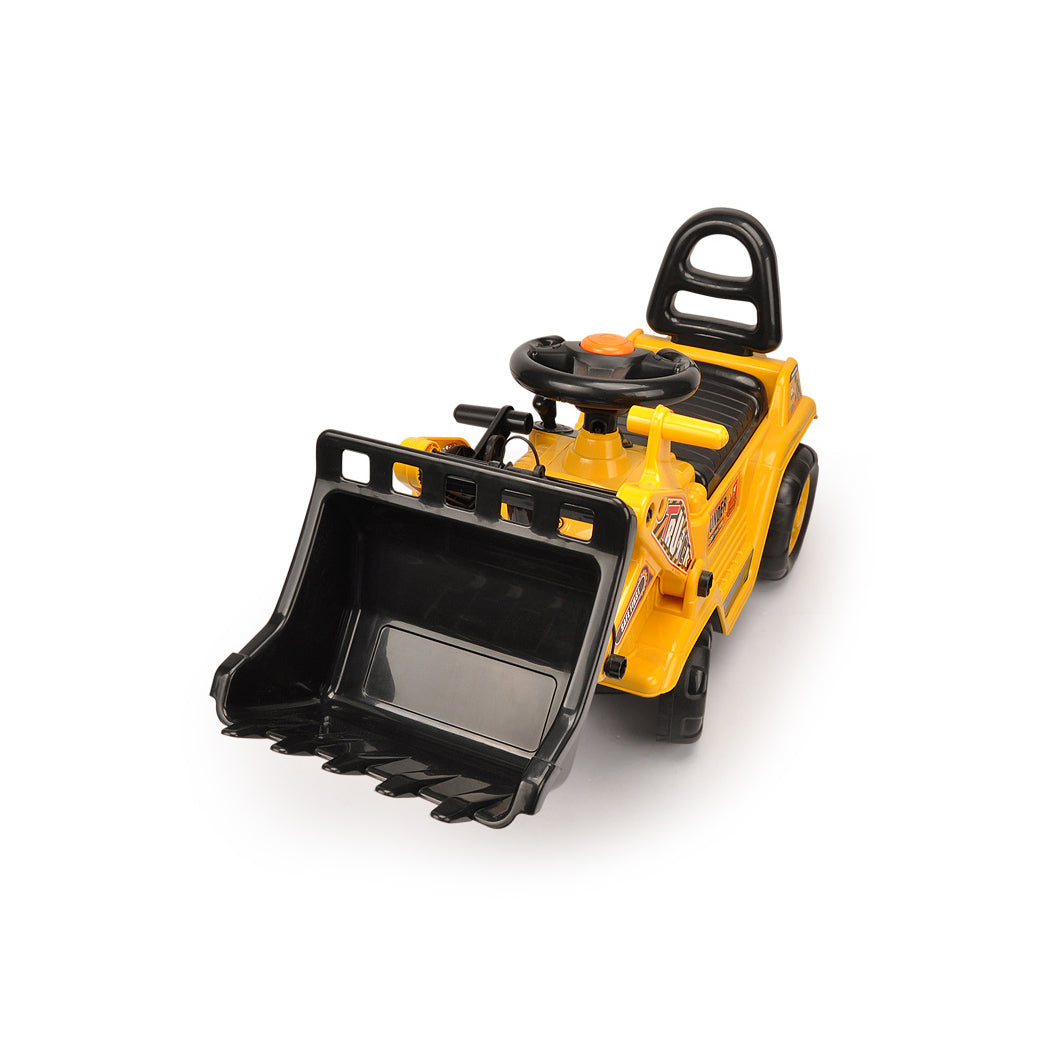 Kids Ride-on Digger Excavator with Working Scoop &amp; Storage – Yellow