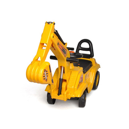 Kids Ride-on Excavator with Working Arm & Storage – Yellow