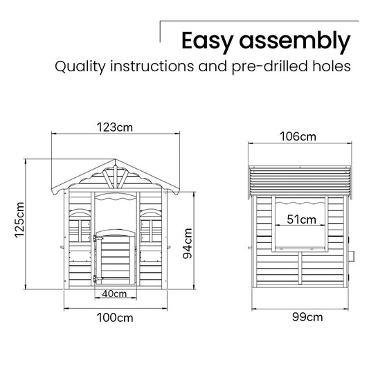 ROVO KIDS Cubby House, Timber Cottage - OutdoorKids.au