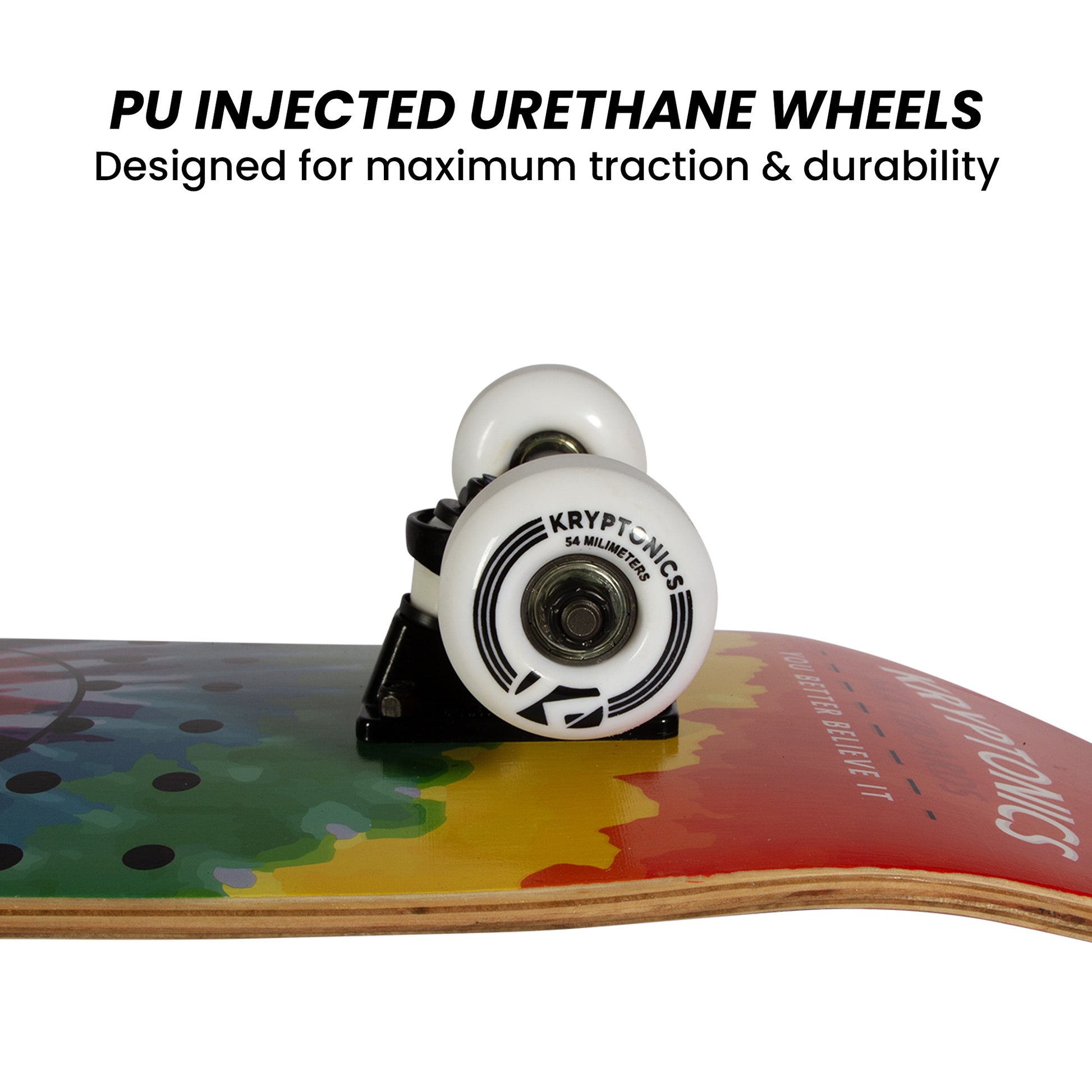 Kryptonics 31-inch Star Series Complete Skateboard Rainbow Dot - OutdoorKids.au