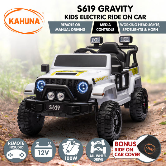 Kahuna S619 Gravity Kids Electric Ride-On Car AWD – White
