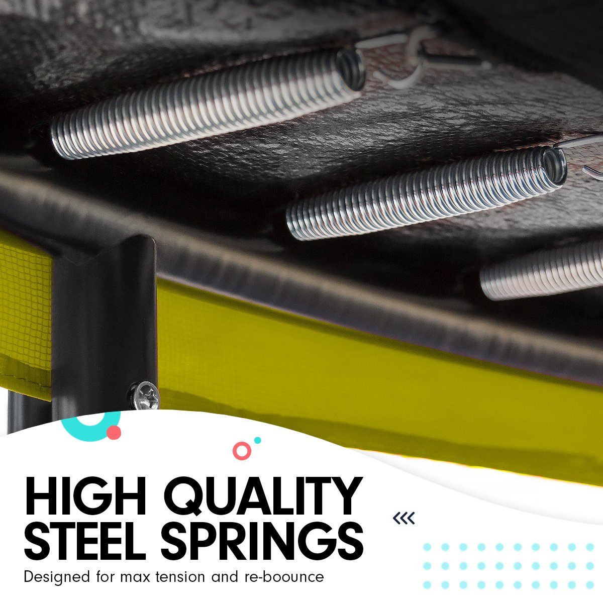 Kahuna 8ft x 11ft Outdoor Rectangular Rainbow Trampoline With Safety Enclosure And Basketball Hoop Set. - OutdoorKids.au