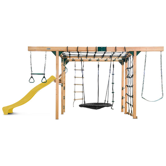 Lifespan Kids Orangutan Climbing Cube Jungle Gym Play Centre + Yellow Slide - OutdoorKids.au