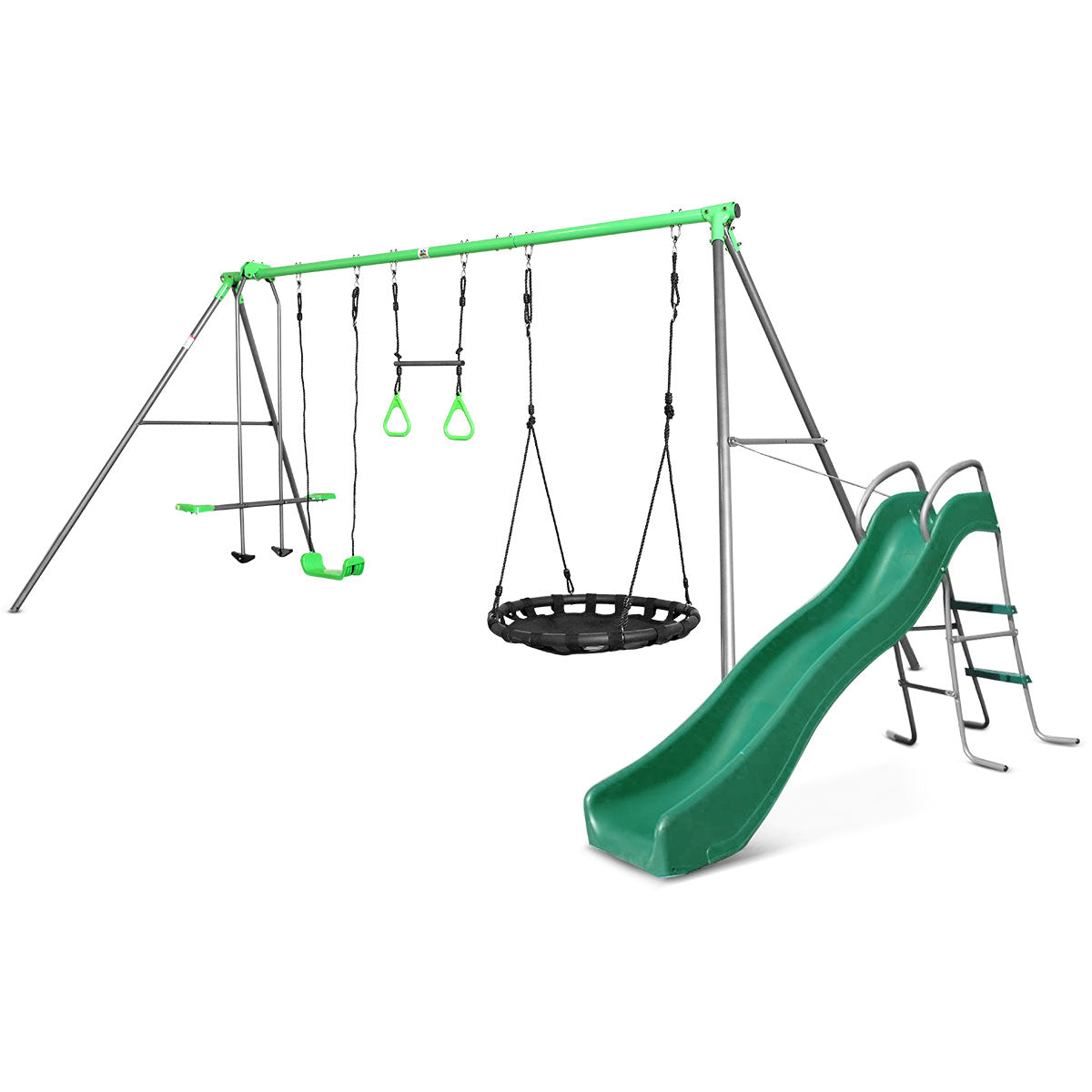 Lifespan Kids Lynx 4 Station Swing Set with Slippery Slide - OutdoorKids.au
